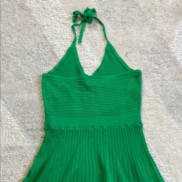 ✨5 for $15✨ A New Day Knitted Green Halter Neck Dress - Picture 8 of 9